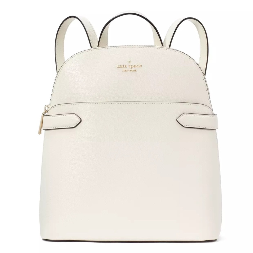 New Kate Spade Staci Saffiano Leather Dome Backpack Meringue